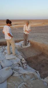 Felicia and Theresa planning their excavation strategy 